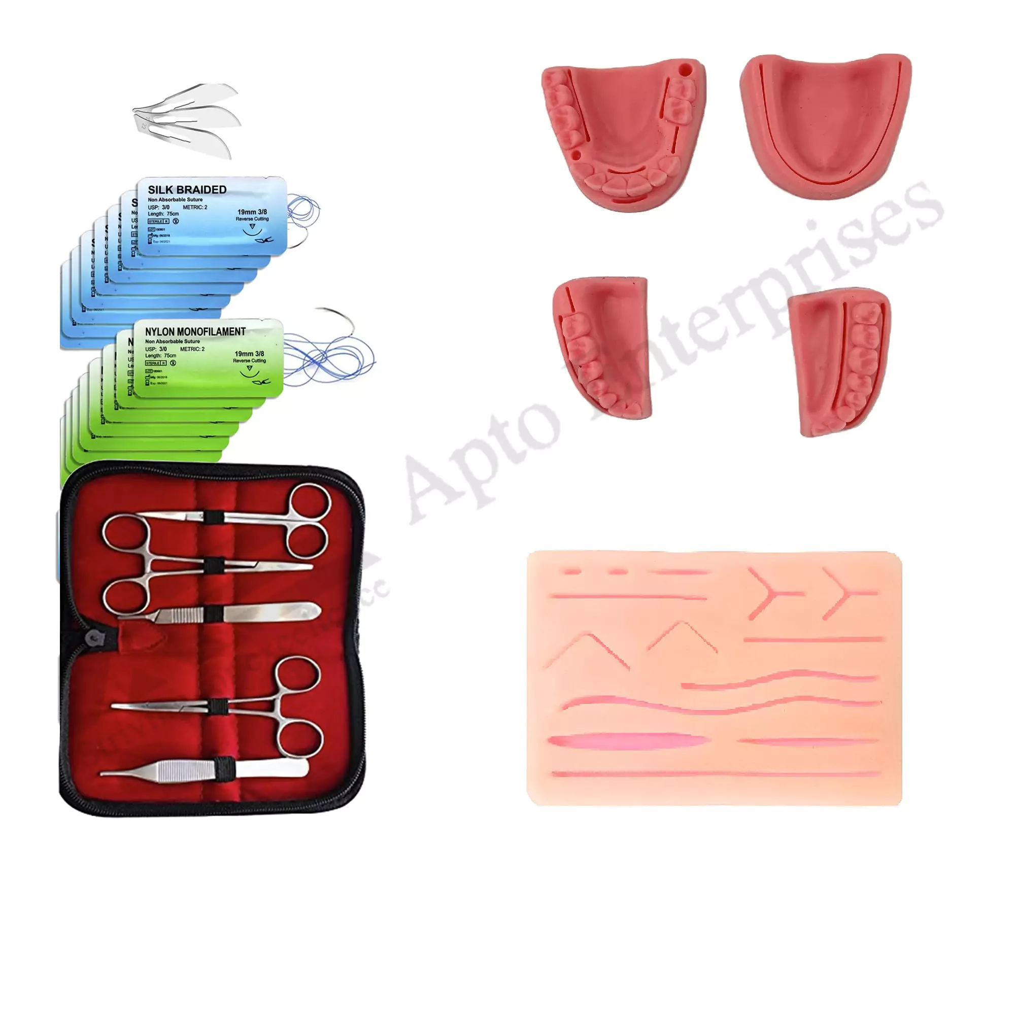Advanced Suture Training Kit with Needle and Thread Assortment