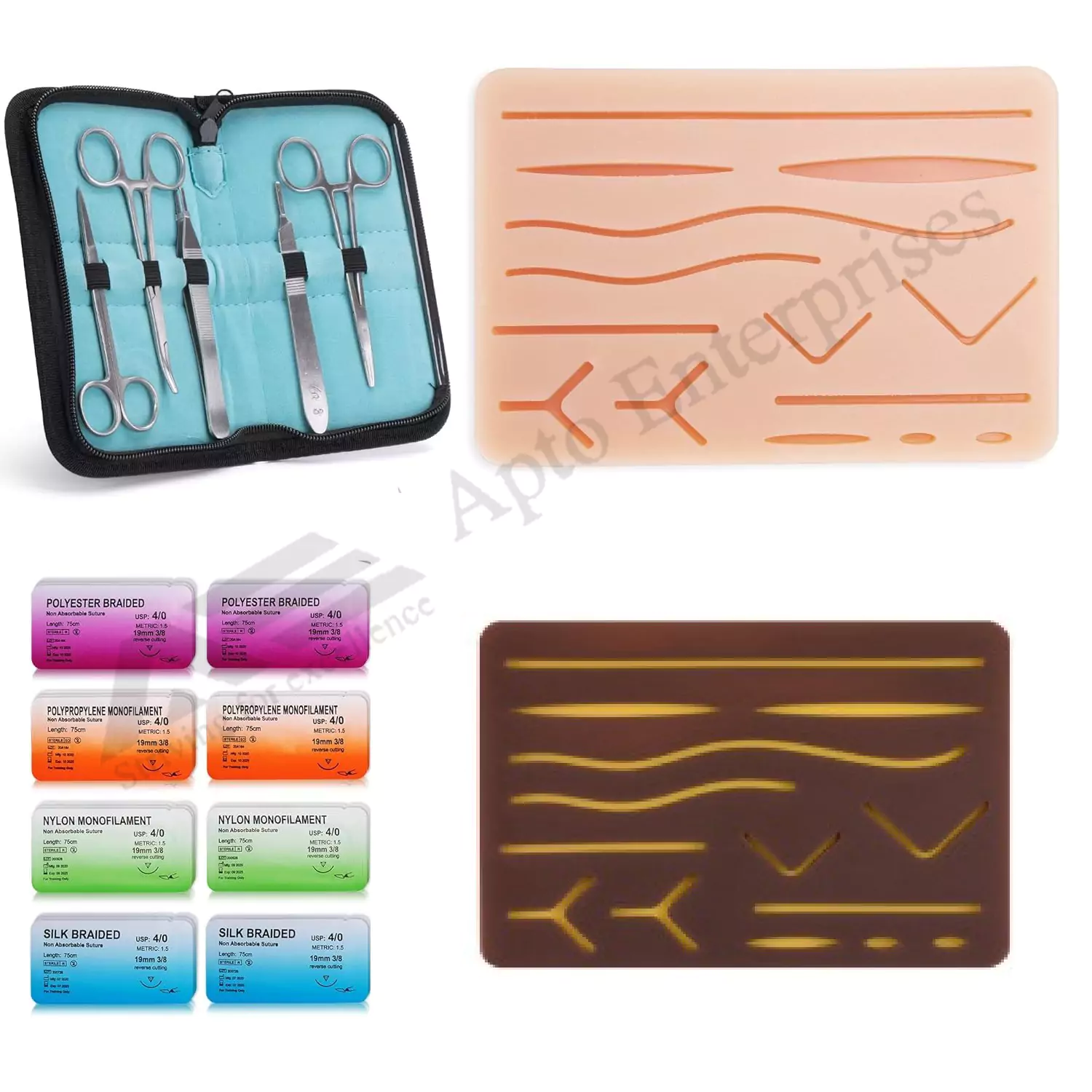 18. Comprehensive Suture Training Kit with Multi-Layer Suture Pad