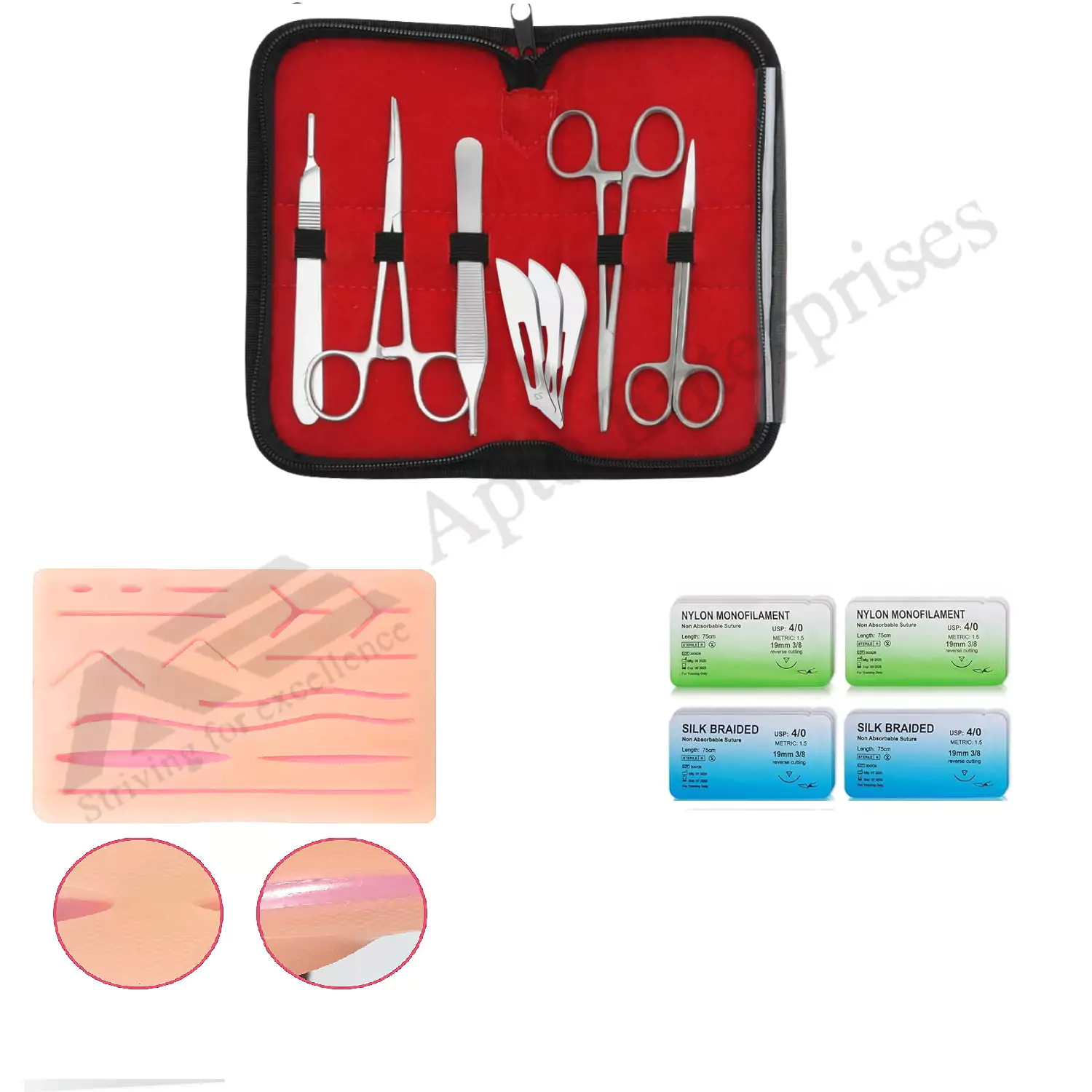 6. Essential Suture Education Kit with Mesh Reinforced Suture Pad